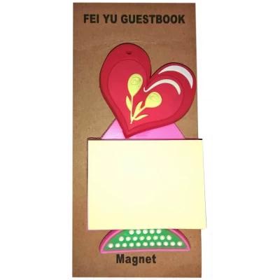 Магнит на холодильник сердечко со стикером(9х5 см)