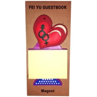 Магнит на холодильник сердечко со стикером(9х5 см)