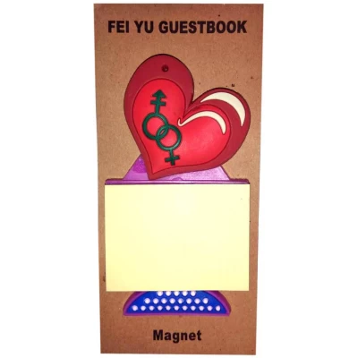 Магнит на холодильник сердечко со стикером(9х5 см)