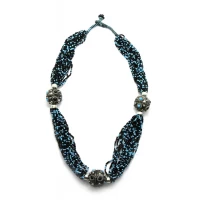 Ожерелье из биссера и металла  (35 см)
