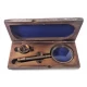 Лупа с компасом в деревянном футляре (23,5х11х4 см)(Brass,Wood Kit Box with Compass & Magnifier) код 28236
