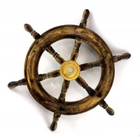 Штурвал деревянный с бронзовой вставкой ( 42х 4.2 см)