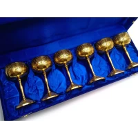 Рюмки бронзовые позолоченные(н-р 6 шт/80мл.)(h-11.5 см)(43х15х8 см)