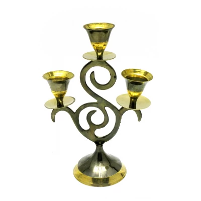 Подсвечник бронзовый  (16,5х11,5х6 см)(Candle Stand 3C "S"Antic) код 28319