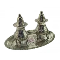 Солонка ,перечница  бронза хром (н-р 2 шт)(17,5х12,5х9 см)