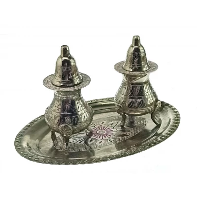 Солонка ,перечница бронза хром (н-р 2 шт)(17,5х12,5х9 см) Солонка ,перечница бронза хром (н-р 2 шт)(17,5х12,5х9 см)