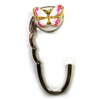 Сумкодержатель для женской сумочки Бабочка-Замок бело-красный(6,5х4,5х1,5 см)