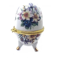 Шкатулка яйцо Цветы(10х6х6 см)J