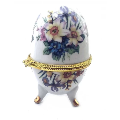 Шкатулка яйцо Цветы(10х6х6 см)J