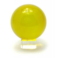 Шар хрустальный на подставке желтый (8 см)
