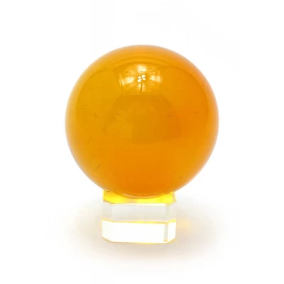 Шар хрустальный на подставке оранжевый (5 см)