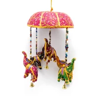 Подвеска с колокольчиком Слоны ткань (35х13х13 см)