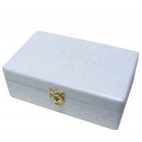 Шкатулка белая Кружева массив дерева (20,5х12,5х8 см)