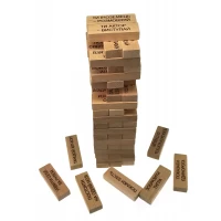 Игра настольная Дженга с фантами, на украинском языке (60 брусков)(28,5х7х7 см )массив дерева