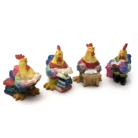 Петух с книгой полимер (4 шт/уп)(5х4,5х4 см)