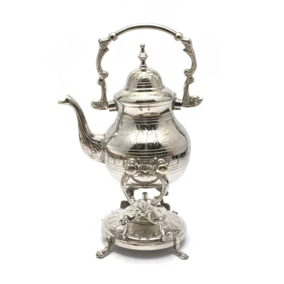 Чайник бронзовый с горелкой на подставке'Хром' (30,5х19х16 см)