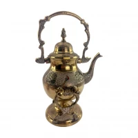 УЦЕНКА. Чайник бронзовый с горелкой на подставке (30,5х19х16 см)