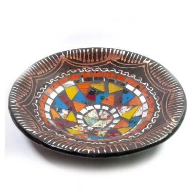 Блюдо терракотовое с мозаикой (d- 20 h-4 см)