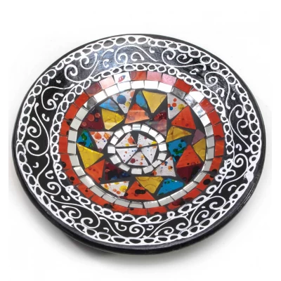 Блюдо терракотовое с мозаикой (d- 20 h-4 см)