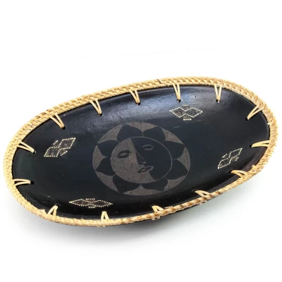 Блюдо терракотовое овальное Солнце (30,5х19х3 см)