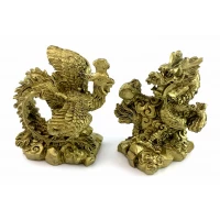 Дракон и Феникс каменная крошка (дракон 8х7х4,6 см,феникс 8х7,2х5,2 см)