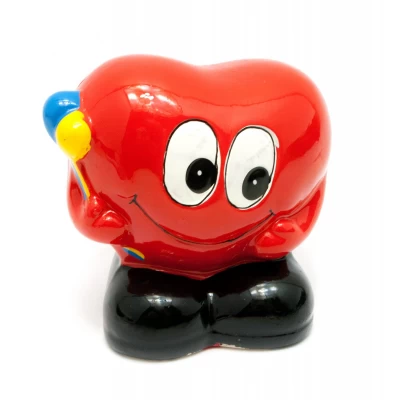 Копилка керамическая Сердечко с воздушными шариками (9,5х10х7 см)