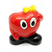 Копилка керамическая Сердечко с бантиком (9,5х10х7 см)