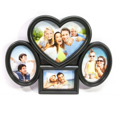 Фоторамки черные (4 фото)(фото 17х12 см 10х15 см 13х9 см)(34,5х25,5 см)
