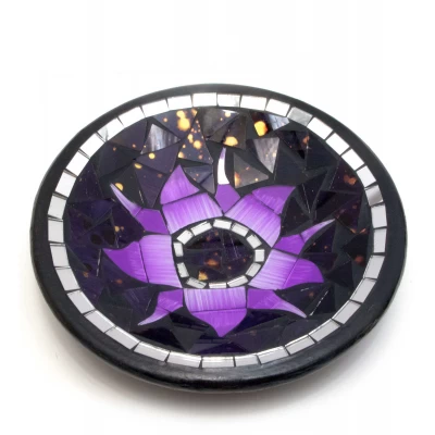 Блюдо терракотовое с мозаикой 'Лотос' (d- 20 h-4 см)