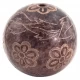 Декоративный терракотовый шар с цветочной гравировкой, Индонезия, Ø 8.5 см
