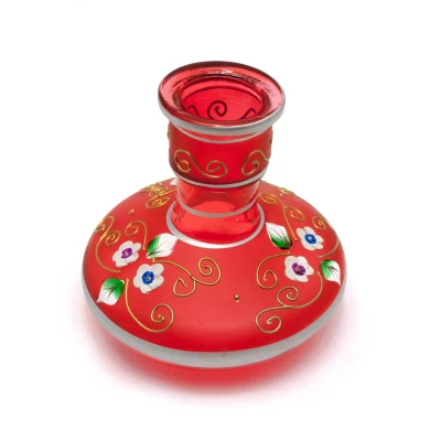 Колба для кальяна стекло красная (13,5х13х13 см d-4 см)