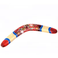 Бумеранг расписной дерево красный (41х13х1,5 см)