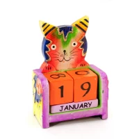 Вечный календарь Кот дерево (10х7х4 см)