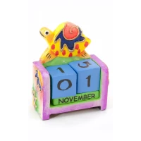 Вечный календарь Черепаха дерево (10х7х4 см)