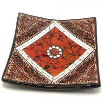 Блюдо терракотовое с мозаикой (19х19х4 см)A