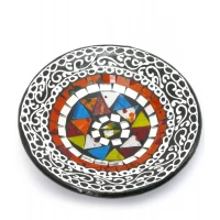 Блюдо терракотовое с мозаикой (d-14,5 см h-4,5 см)