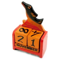 Вечный календарь Рыба дерево красная(15х10х5 см)