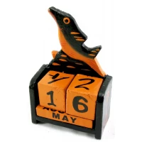 Вечный календарь Рыба дерево черная(15х10х5 см)