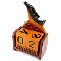 Вечный календарь Рыба дерево коричневая(15х10х5 см)