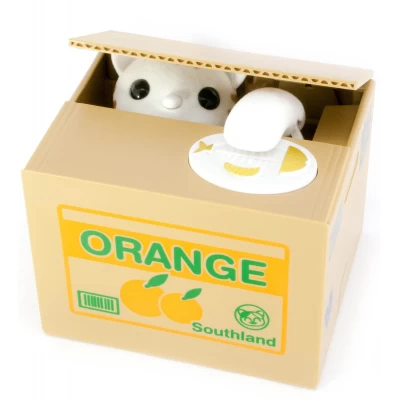 Интерактивная копилка Кошка Воришка на батарейках (12х9х10 см)