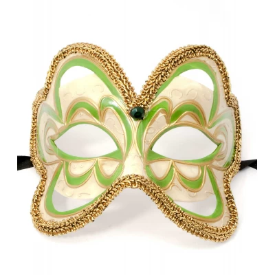 Маска венецианская зеленая (15,5х13,5х10 см)