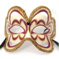 Маска венецианская бордовая (15,5х13,5х10 см)