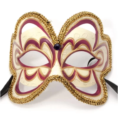 Маска венецианская бордовая (15,5х13,5х10 см)