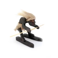 Папуас Лыжник дерево (14х12,5х8,5 см)