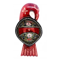 Братина Птица из цельного дерева  инкрустированная перламутром (34х16,5х6 см)A