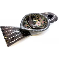 Братина Птица из цельного дерева  инкрустированная перламутром (34х16,5х6 см)C