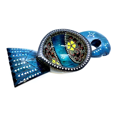 Братина Птица из цельного дерева инкрустированная перламутром (34х16,5х6 см)G Братина Птица из цельного дерева инкрустированная перламутром (34х16,5х6 см)G