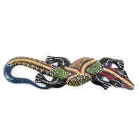 Ящерица расписная деревянная (39х10,5х1 см)