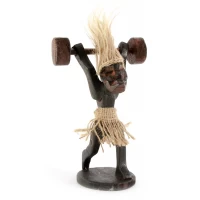 Папуас Штангист дерево (18,5х12х7,5 см)