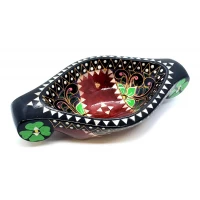 Братина Ладья из цельного дерева инкрустированная перламутром (16,5х10х3,5 см)A